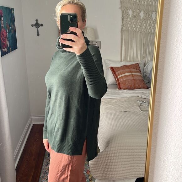 French Connection Sweater Womens Small‎ Green Turtleneck - Picture 3 of 8